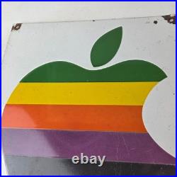 Vintage Apple Computers Sign Authorized Dealer Service Gas Porcelain Sign