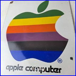 Vintage Apple Computers Sign Authorized Dealer Service Gas Porcelain Sign