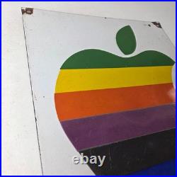 Vintage Apple Computers Sign Authorized Dealer Service Gas Porcelain Sign