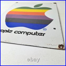 Vintage Apple Computers Sign Authorized Dealer Service Gas Porcelain Sign
