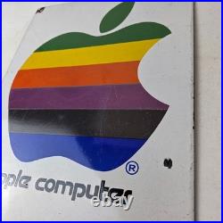 Vintage Apple Computers Sign Authorized Dealer Service Gas Porcelain Sign