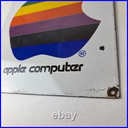 Vintage Apple Computers Sign Authorized Dealer Service Gas Porcelain Sign