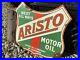 Vintage-Aristo-Porcelain-Flange-Sign-Motor-Union-Oil-Gas-Service-Station-Lube-01-xyx