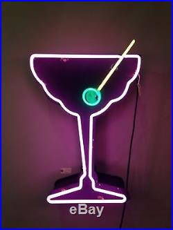 Vintage Art Deco Martini Cocktail Neon Sign Original 50's Hollywood California