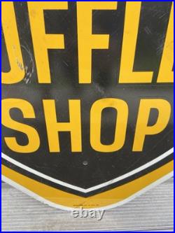Vintage Arvin Muffler Shop Auto Original Double Sided Sign Large 29 x 29 Stout