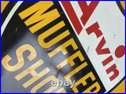 Vintage Arvin Muffler Shop Auto Original Double Sided Sign Large 29 x 29 Stout