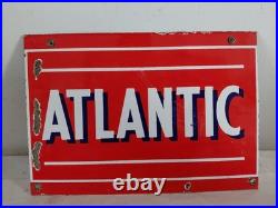 Vintage Atlantic Gas Porcelain Pump Plate Sign