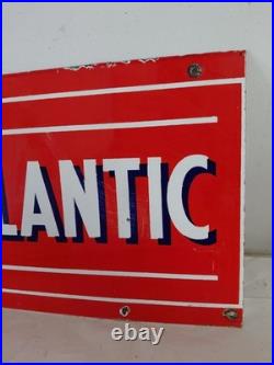 Vintage Atlantic Gas Porcelain Pump Plate Sign