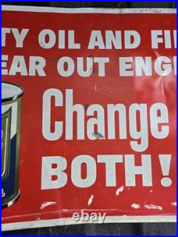 Vintage Atlantic Imperial Motor Oil AC Delco Oil Filter Tin Tacker Sign