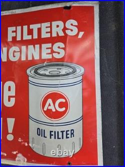 Vintage Atlantic Imperial Motor Oil AC Delco Oil Filter Tin Tacker Sign