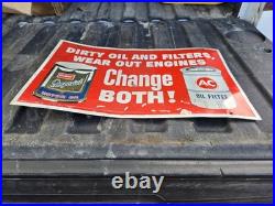Vintage Atlantic Imperial Motor Oil AC Delco Oil Filter Tin Tacker Sign