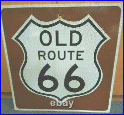 Vintage Authentic Large Wooden OLD ROUTE 66 HIGHWAY SIGN 24 x 24 Vega Texas