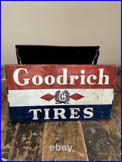 Vintage BF Goodrich Tire Advertising Display Stand Rack with NOS Tire