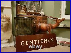 Vintage BR British Rail Gentlemen Large Enamel Sign Study Man Cave Shop Display