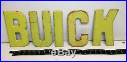 Vintage BUICK Gas Station Dealership Metal Letters Sign 7.5 x 30 RARE