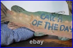 Vintage Bait Shop Fishing Sign Original Metal Tin Fish Catch of the Day Display Vintage Bait Shop Fishing Sign Original Metal Tin Fish Catch of the Day Display