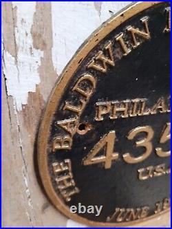 Vintage Baldwin Locomotive Sign Cast Iron 1916 Railroad Train Plaque Philly Pa