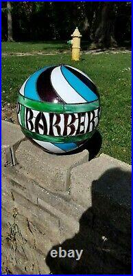 Vintage Barber Shop Leaded Globe Forty Years Old ten Inch Mint Condition