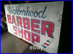Vintage Barber Shop Sign 4' X 8' X 1/2