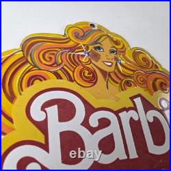 Vintage Barbie Mattel Toys Sign Porcelain Advertisement Store Gas Pump Sign