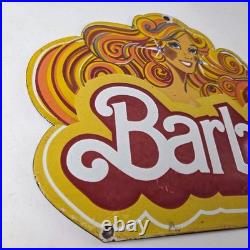Vintage Barbie Mattel Toys Sign Porcelain Advertisement Store Gas Pump Sign