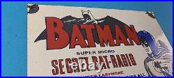 Vintage Batman Bat Radio Sign Porcelain Electronic Service Gas Pump Sign