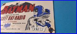 Vintage Batman Bat Radio Sign Porcelain Electronic Service Gas Pump Sign