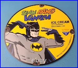 Vintage Batman Porcelain Ice Cream General Store Gas Service Station Pump Sign