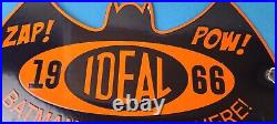 Vintage Batman Toys Sign Batman Robin Ideal 1966 Comic Porcelain Gas Pump Sign