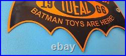 Vintage Batman Toys Sign Batman Robin Ideal 1966 Comic Porcelain Gas Pump Sign