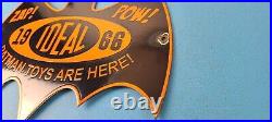 Vintage Batman Toys Sign Batman Robin Ideal 1966 Comic Porcelain Gas Pump Sign