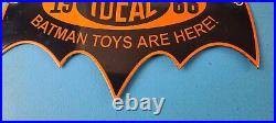 Vintage Batman Toys Sign Batman Robin Ideal 1966 Comic Porcelain Gas Pump Sign