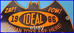 Vintage Batman Toys Sign Batman Robin Ideal 1966 Comic Porcelain Gas Pump Sign