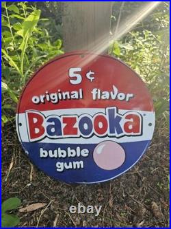 Vintage Bazooka Bubble Gum Porcelain Sign Gas Station Sign, Convince Store Vintage Bazooka Bubble Gum Porcelain Sign Gas Station Sign, Convince Store