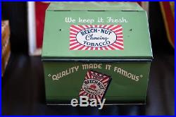 Vintage Beech-Nut Tobacco Store Bin Advertising Tin Signs