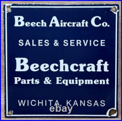 Vintage Beechcraft Aircraft Porcelain Sign Stearman Airplane Gas Oil Hangar Vintage Beechcraft Aircraft Porcelain Sign Stearman Airplane Gas Oil Hangar