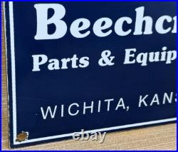 Vintage Beechcraft Aircraft Porcelain Sign Stearman Airplane Gas Oil Hangar Vintage Beechcraft Aircraft Porcelain Sign Stearman Airplane Gas Oil Hangar