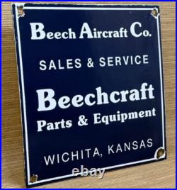 Vintage Beechcraft Aircraft Porcelain Sign Stearman Airplane Gas Oil Hangar Vintage Beechcraft Aircraft Porcelain Sign Stearman Airplane Gas Oil Hangar