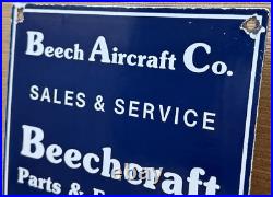 Vintage Beechcraft Aircraft Porcelain Sign Stearman Airplane Gas Oil Hangar Vintage Beechcraft Aircraft Porcelain Sign Stearman Airplane Gas Oil Hangar