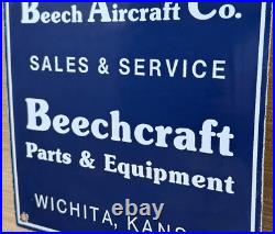 Vintage Beechcraft Aircraft Porcelain Sign Stearman Airplane Gas Oil Hangar Vintage Beechcraft Aircraft Porcelain Sign Stearman Airplane Gas Oil Hangar