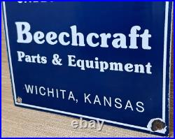 Vintage Beechcraft Aircraft Porcelain Sign Stearman Airplane Gas Oil Hangar Vintage Beechcraft Aircraft Porcelain Sign Stearman Airplane Gas Oil Hangar