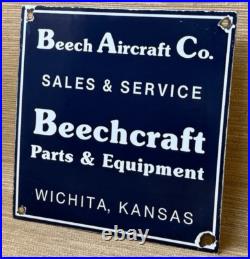 Vintage Beechcraft Aircraft Porcelain Sign Stearman Airplane Gas Oil Hangar Vintage Beechcraft Aircraft Porcelain Sign Stearman Airplane Gas Oil Hangar