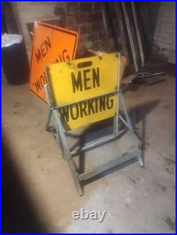 Vintage Bell System C Men Working Folding Self Standing Sign