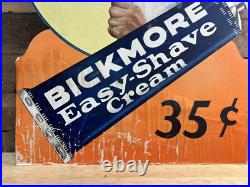 Vintage Bickmore Easy Shave Cream Cardboard Advertising Sign