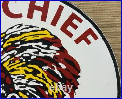 Vintage Big Chief White Bread Porcelain Sign Grocery Store Gas Station Motor Oil