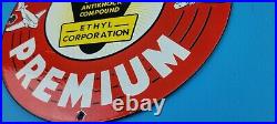 Vintage Billups Gasoline Porcelain Premium Ethyl Service Station Pump Sign