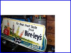 Vintage Bireleys soda pop sign With Bottles & Great Graphics lg 36X15