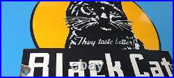 Vintage Black Cat Cigarettes Porcelain Tobacco Gas General Store Sign 12