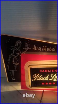 Vintage Black Label Beer Lighted Sign Hey Mabel Cleveland Bar Tavern Advertising Vintage Black Label Beer Lighted Sign Hey Mabel Cleveland Bar Tavern Advertising