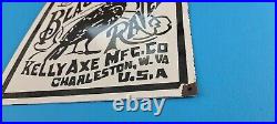 Vintage Black Raven Porcelain Metal Gas Service Station General Store Pump Sign